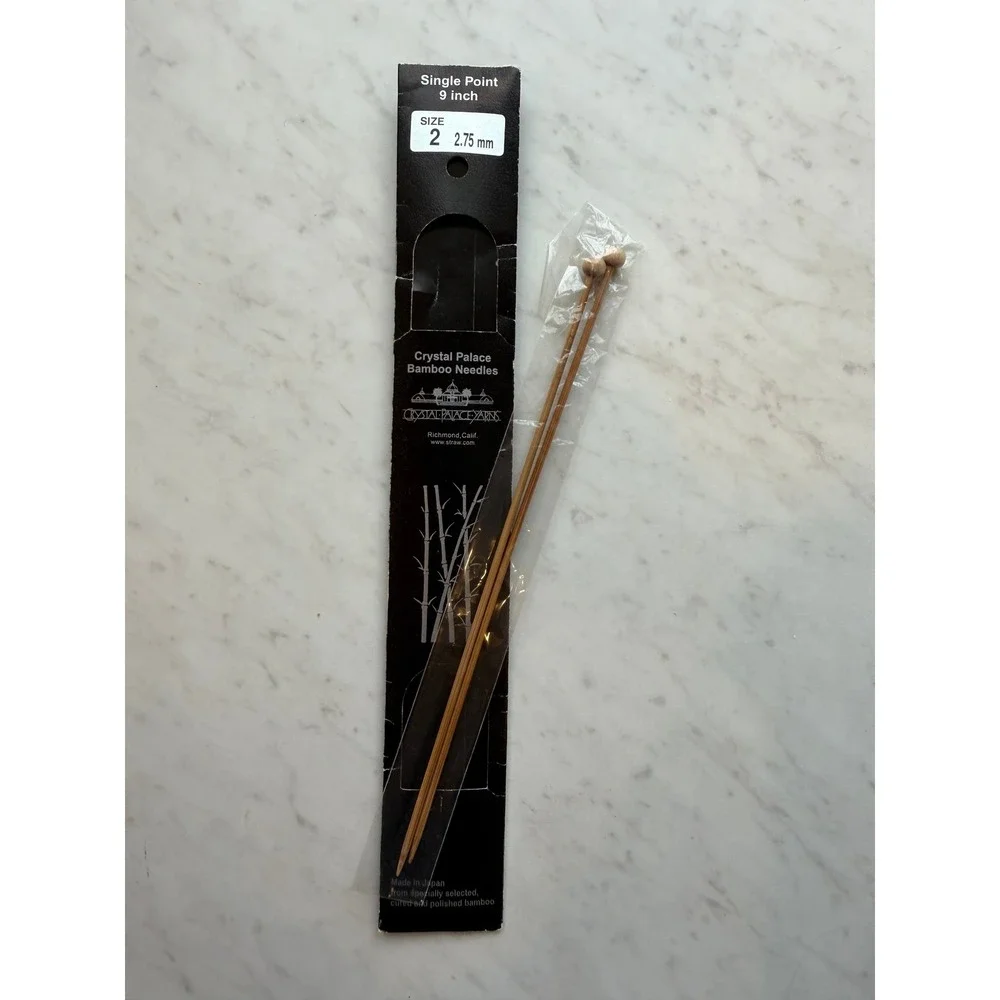 Crystal Palace‎ Bamboo Single Point Knitting Needles Lot 3 Pairs Natural Wood